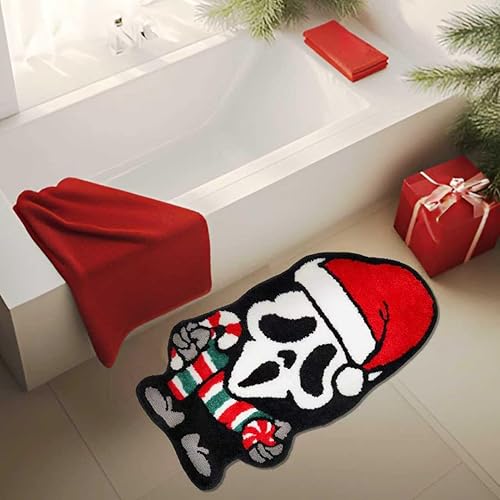 Miniatura 4 de GAGEC Tapete de Navidad con fantasma, gótico, decorativo, para entrada, para el hogar, sala de estar, tapete para puerta de piso, decoración
