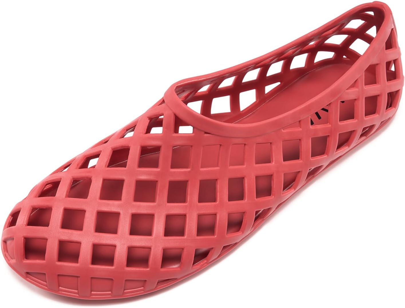 HEVA Women's Jelly Mesh Flats Breathable Clear Hollow Shoes Summer Beach Jellies Ballet Sandals - Image 5