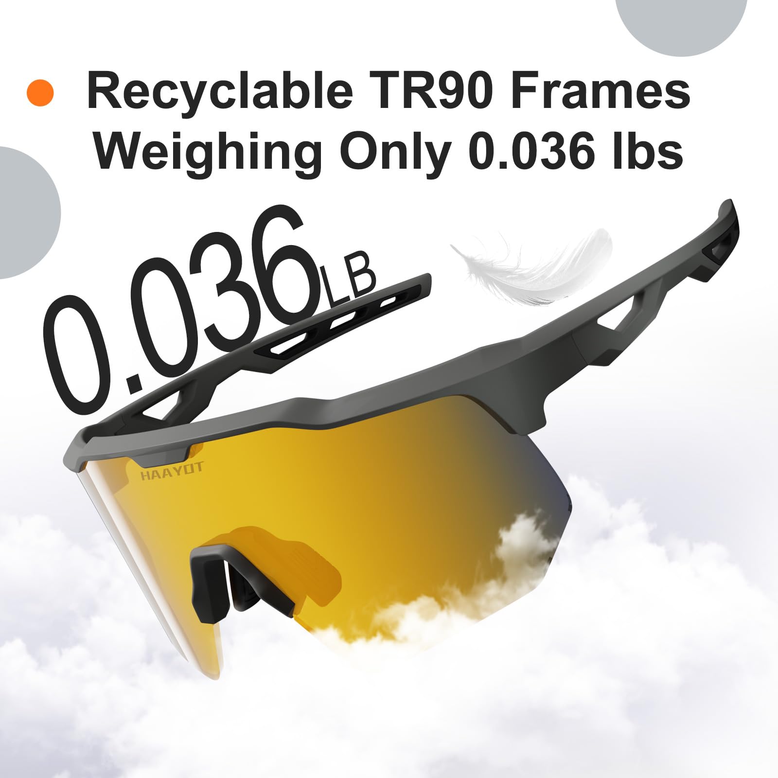 HAAYOT Gafas de sol deportivas polarizadas para hombres, mujeres, jóvenes, béisbol, ciclismo, correr, sóftbol, ciclismo, 5 lentes