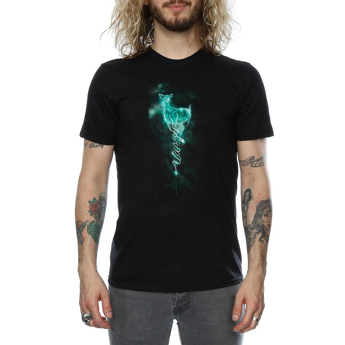 Harry Potter Men's Black Severus Snape Always Mist T-Shirt XXX-Large