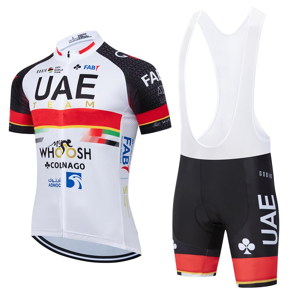 Conjunto de camiseta de ciclismo para hombre, con acolchado de gel 12D, camiseta de bicicleta de carretera + pantalones con peto, kit de ropa de ciclismo de secado rápido