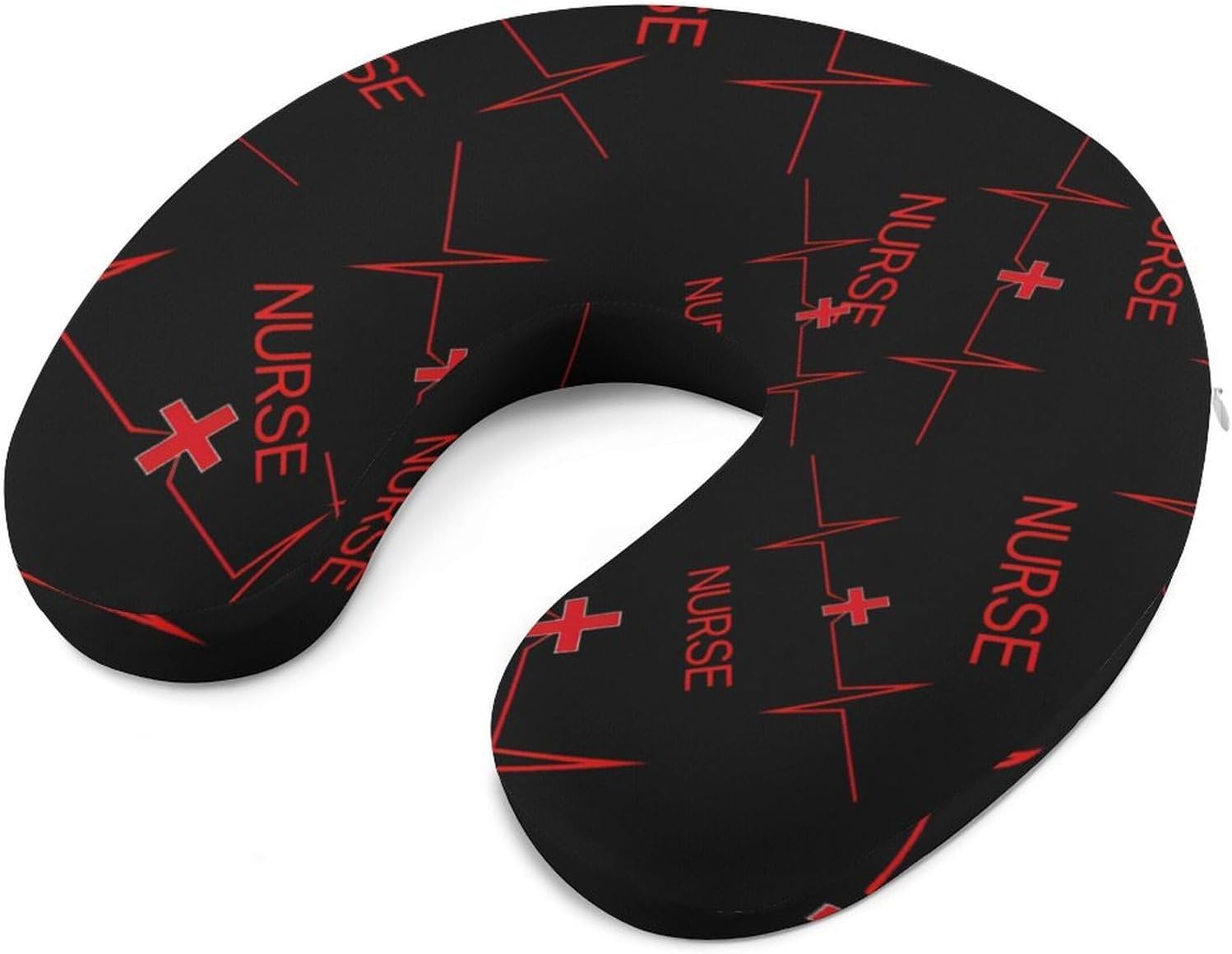 Nurse Heartbeat Redcrosss Travel Pillow U Shape Neck Pillow Washable Pillowcase for Sleeping Chair