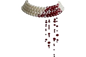 Vampire Bite Dracula's Kiss Gothic Necklace with Faux Pearl