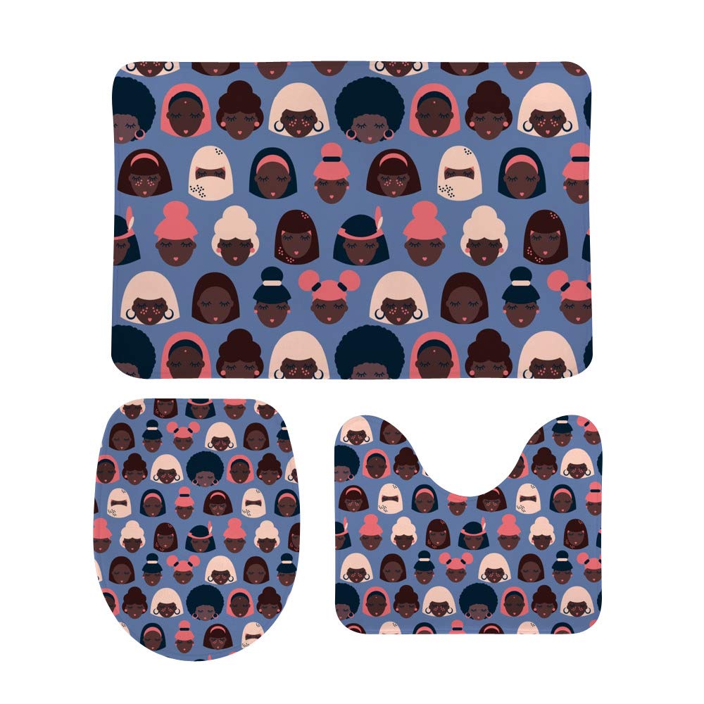 Tapis de bain absorbant et antidérapant ensemble 3 pièces velours corail lavable