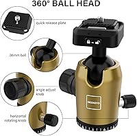 Vista 3 de Geekoto Trípode para Cámara de 73 Pulgadas - Trípode Ligero para DSLR con Cabezal Esférico de 360° y Placa de Liberación Rápida, Soporta hasta 33.07