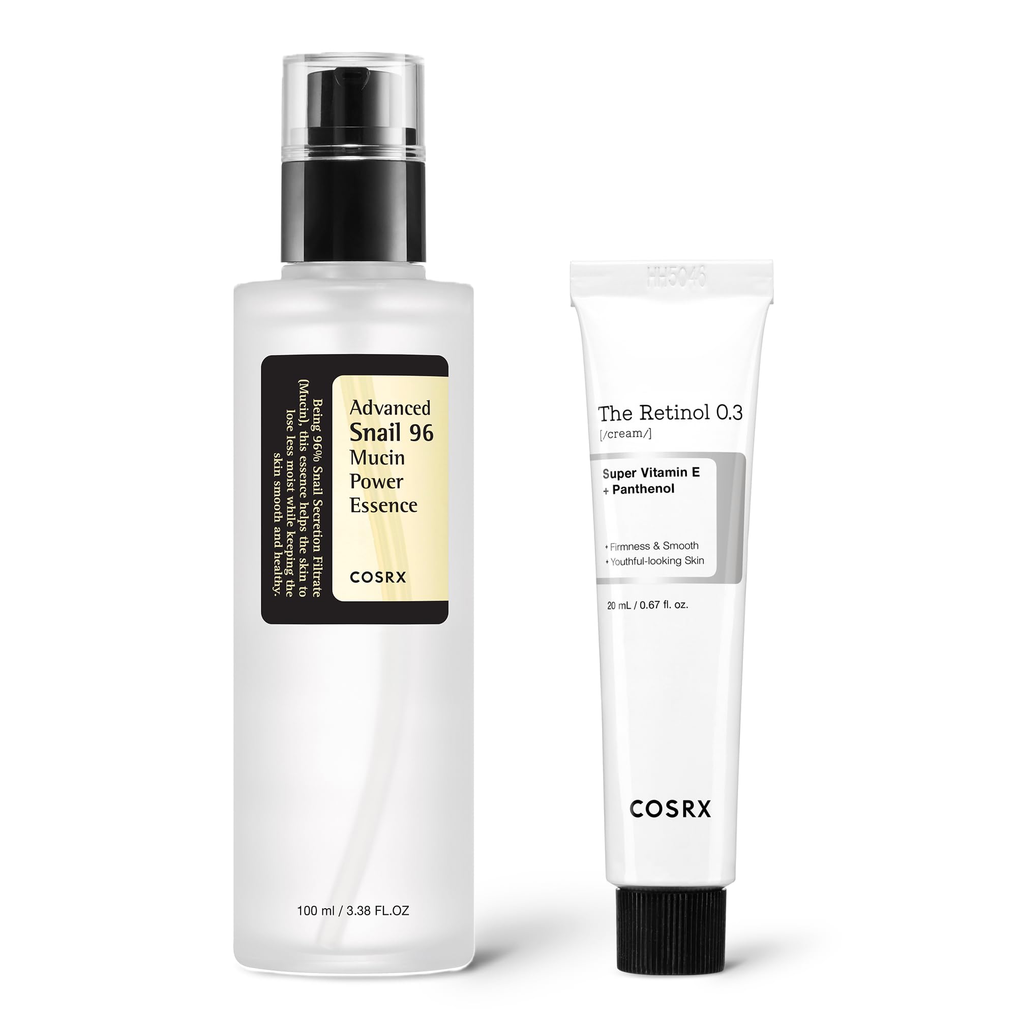 COSRX Advanced Skin Cycling Routine- Snail 96% Power Mucin Essnce & Retinol 0.3% Cream, Anti-aging & Hydrating Duo, Korean Skin Carre