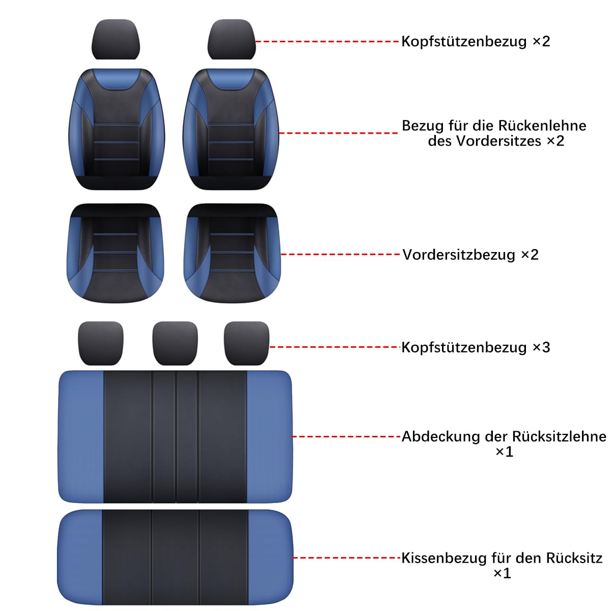 Funda de asiento de piel sintética de 5 plazas para Nissan Almera, Juke, Leaf, Micra Navara Pulsar Qashqai Qashqai Qashqai 2 X-Trail