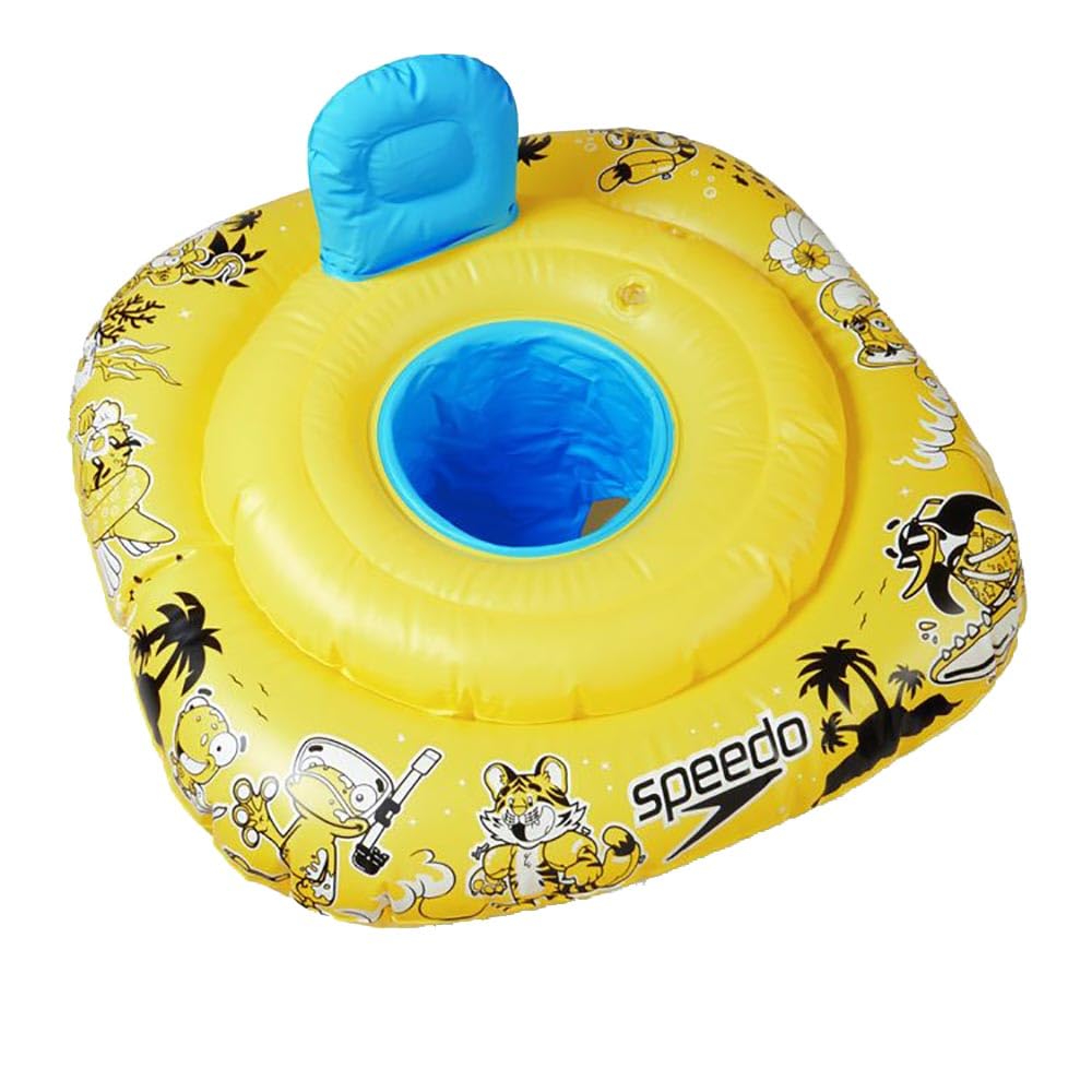 Speedo Unisex Baby Infant Seasquad Swim Seat | Learn To Swim | Floatation | Float, Bright Yelow//Azure One Size Black/Blue