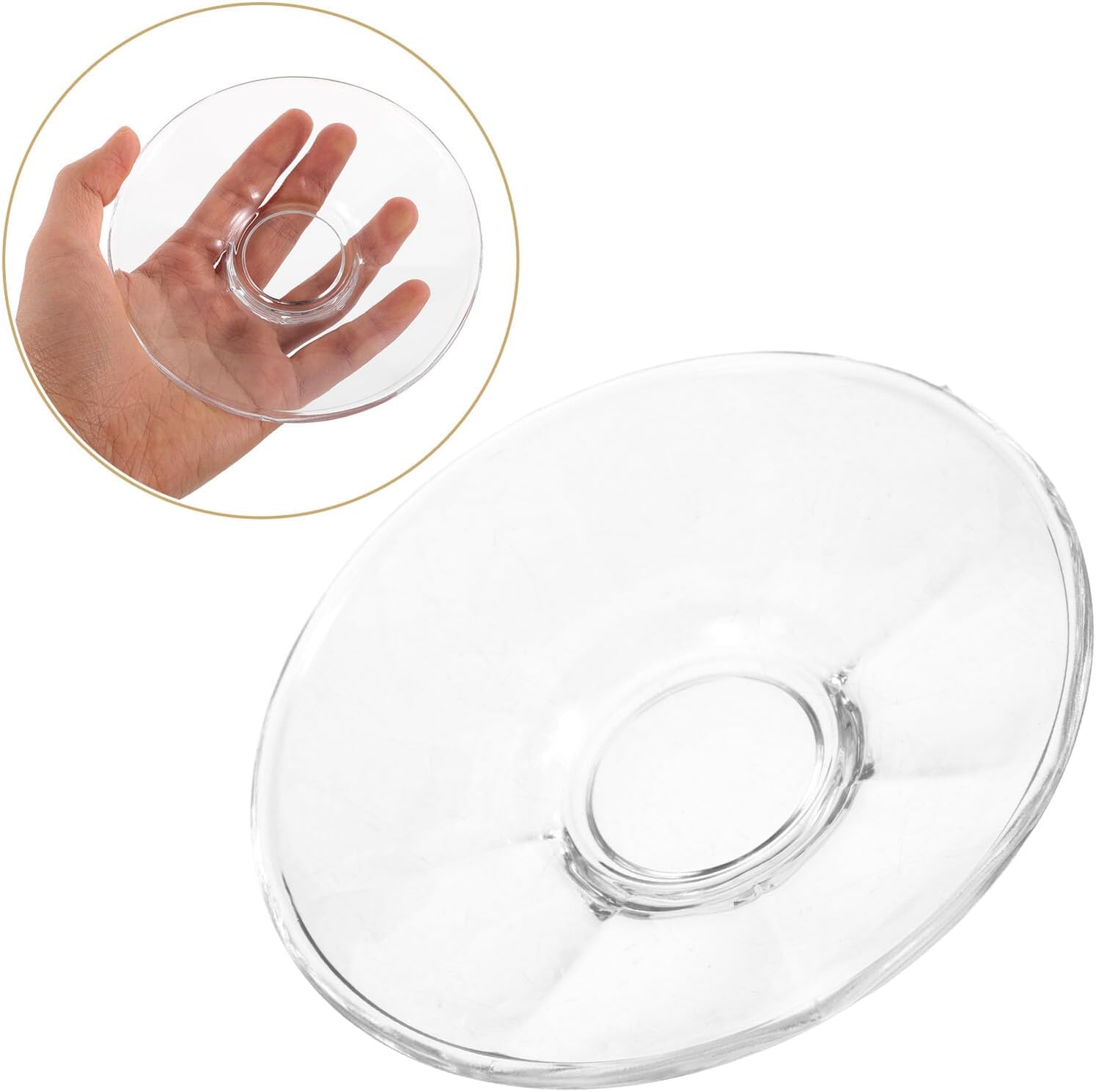 VANZACK 4pcs Small round Glass Fruit Serving Plates Thickened Dessert Snack Saucers for Home Kitchen Dining and Restaurant Use