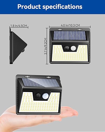 Miniatura 60 de Peasur Luces solares impermeables para exteriores [6 unidades/140 LED], luces blancas cálidas con sensor de movimiento del atardecer al amanecer, 3