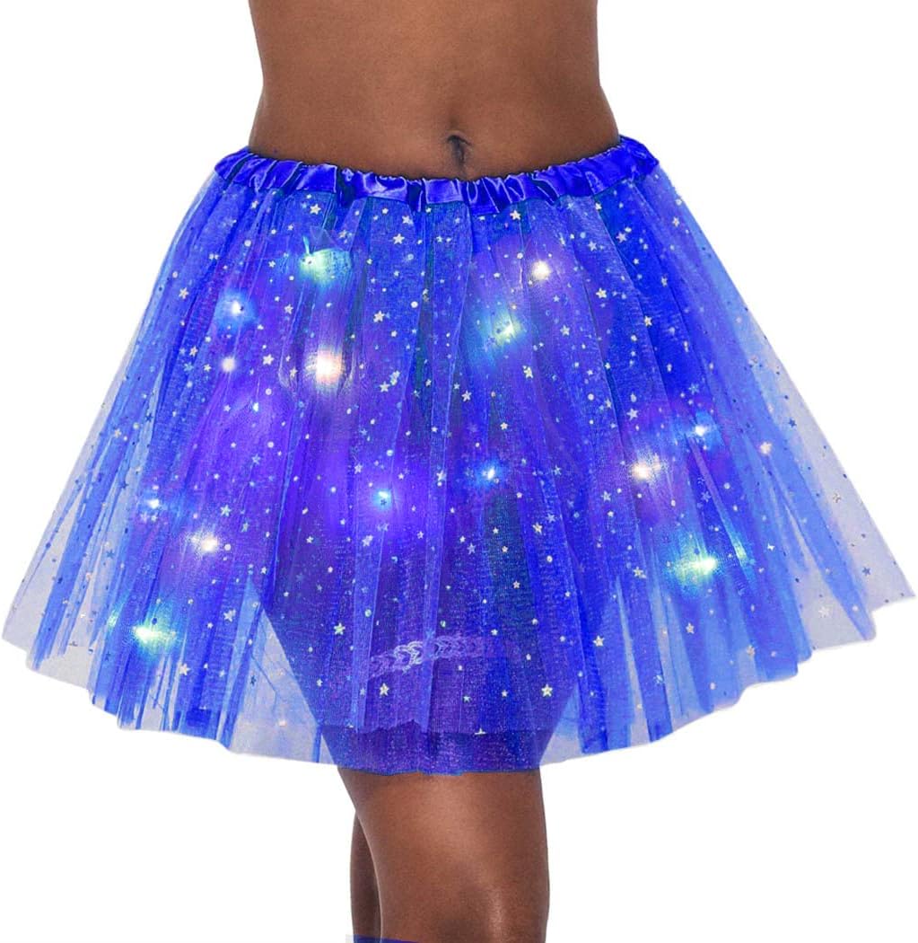 TWINKLEDE Light Up Tutu Skirt Led Glow Christmas in July Skirts for Women