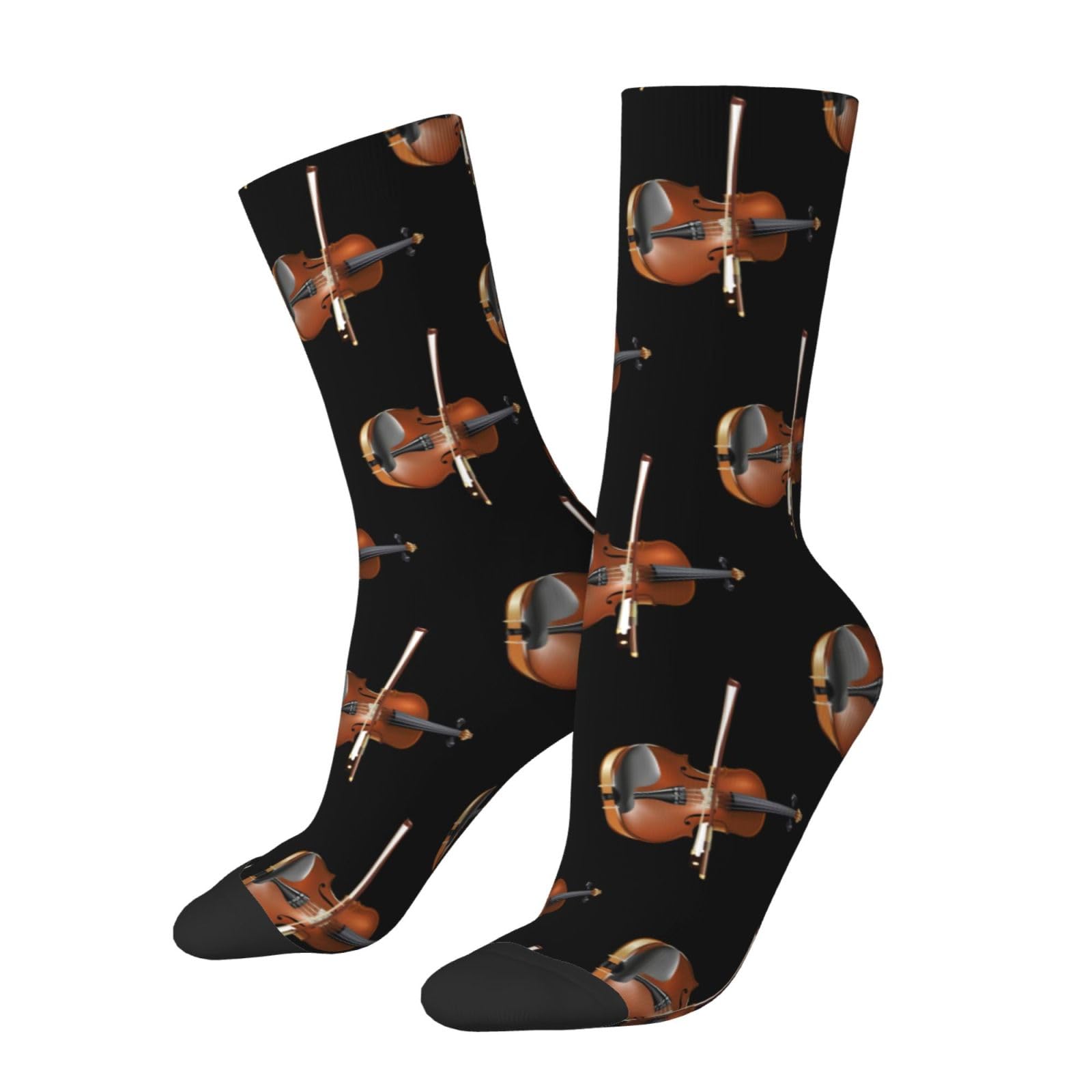 Kwqdozf Unisex As Pic Violin Socks Funny Novelty Crew Socks Gift For Men Women Teen