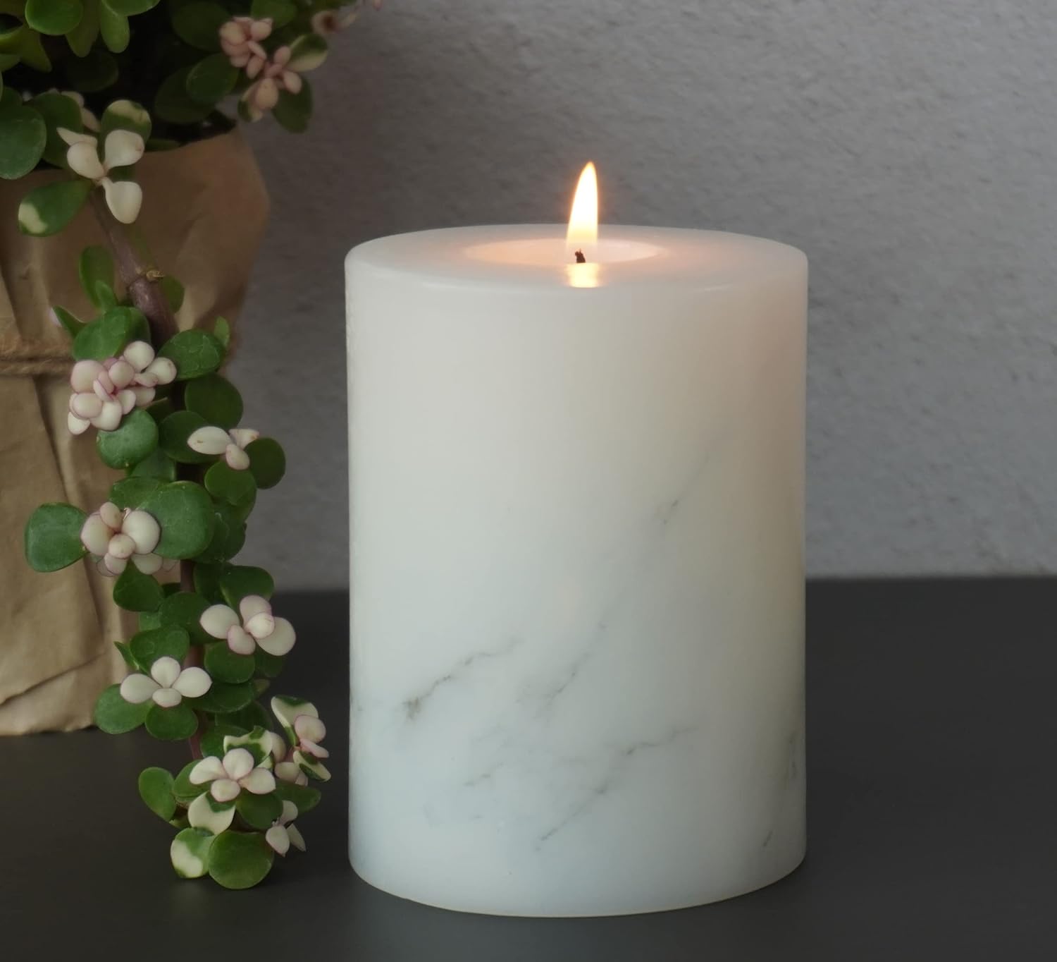 MOZEAL Hand-Poured Unscented Candle,Dripless Pillar Candle Set of 3,Includes 4", 5" and 6",Approx 300 Hours Burn Time,Rustic Country Style,for Wedding,Dinner,Christmas,Restaurants and Home Decor - Image 3