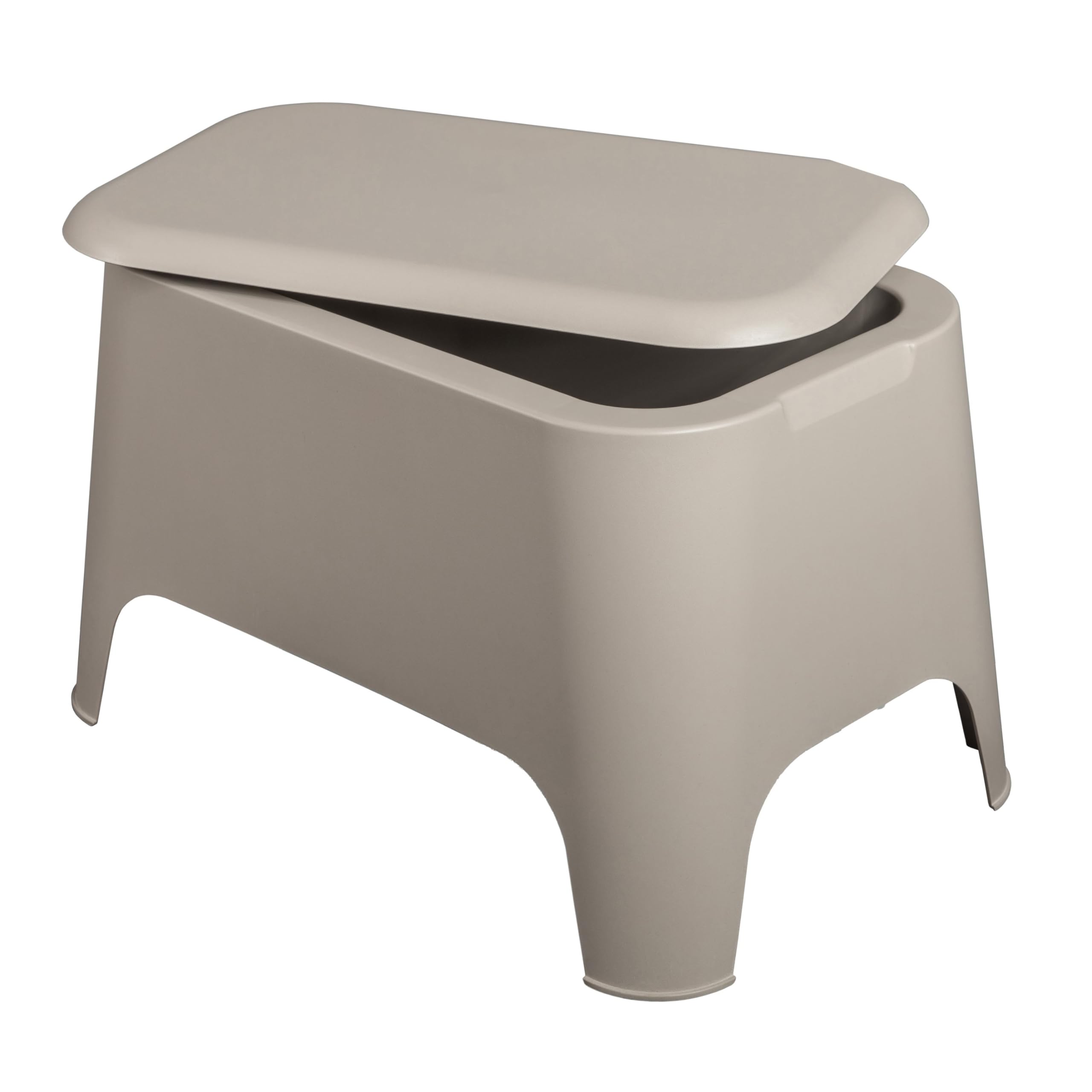 Toomax Kit 2 Poltrone Matera + Tavolino Petra Grigio Tortora, set da giardino con vano 21L, plastica riciclata