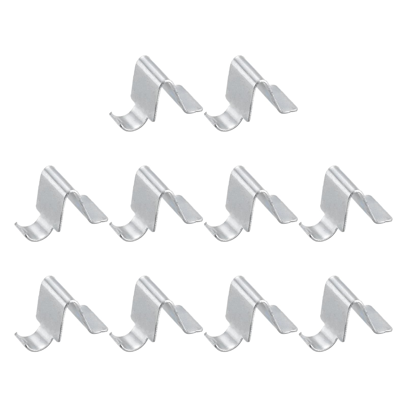 sourcing map 10Pcs Shelf Bracket Clips, 8mm Metal Adjustable Shelf Support Clip S-Shape Shelving Brackets Pins for Kitchen Cabinet Bookcase, Silver