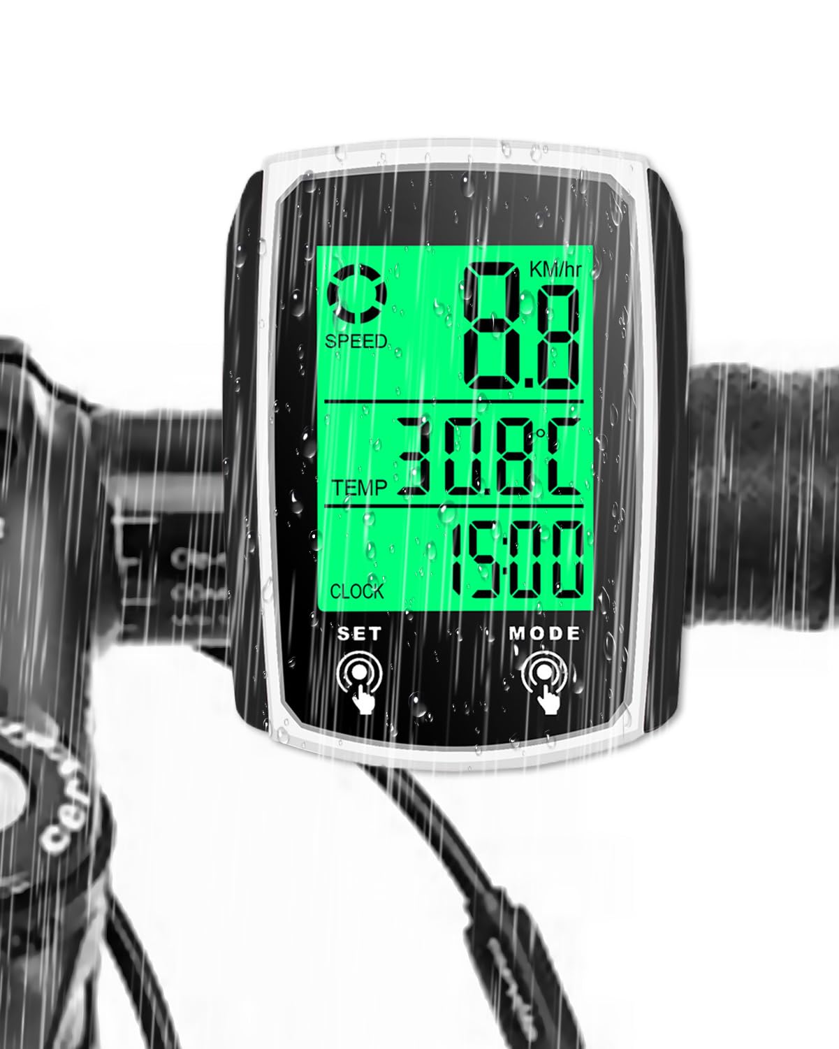 Licznik rowerowy, konwertery rowerowe z podświetlanym wielofunkcyjnym wyświetlaczem LCD, 19 funkcji, wodoszczelność IP65, komputer rowerowy, automatyczne uruchamianie/wyłączanie, licznik kilometrów