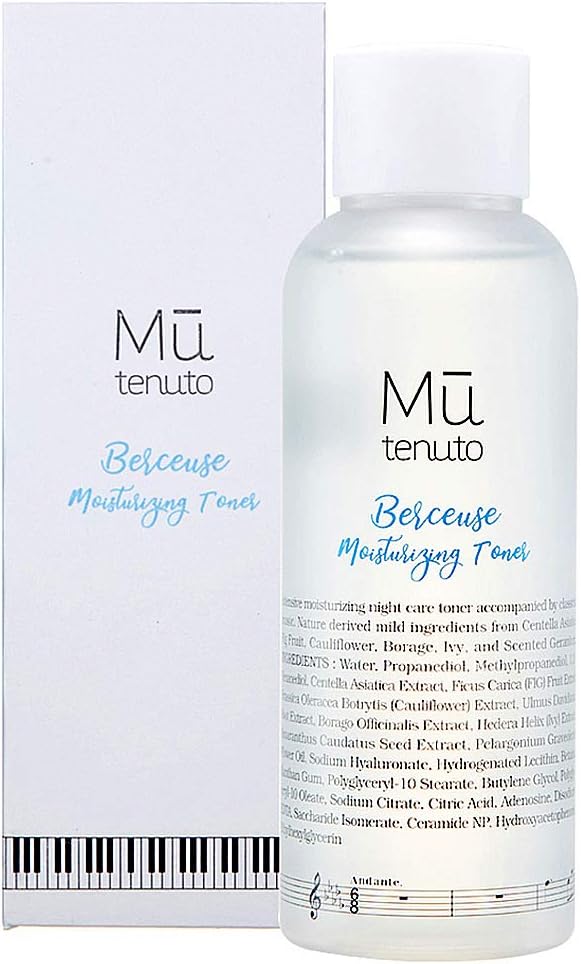 MU TENUTO Berceuse Moisturizing Toner (6.09 fl. oz.) - Hypoallergenic Intensive Hydrating Facial Toner with Natural Ingredients, Night Skin Care by Classical Music, Comfortable Herb Fragrances