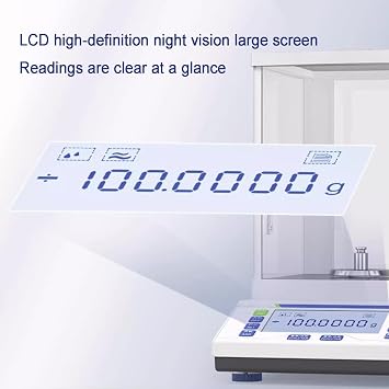 Lab Electronic Analytical Balance, 0.1mg High Precision Digital Scale, External Calibration, with LCD Display, Data Output, Windshield, for Pharmacy Jewelry