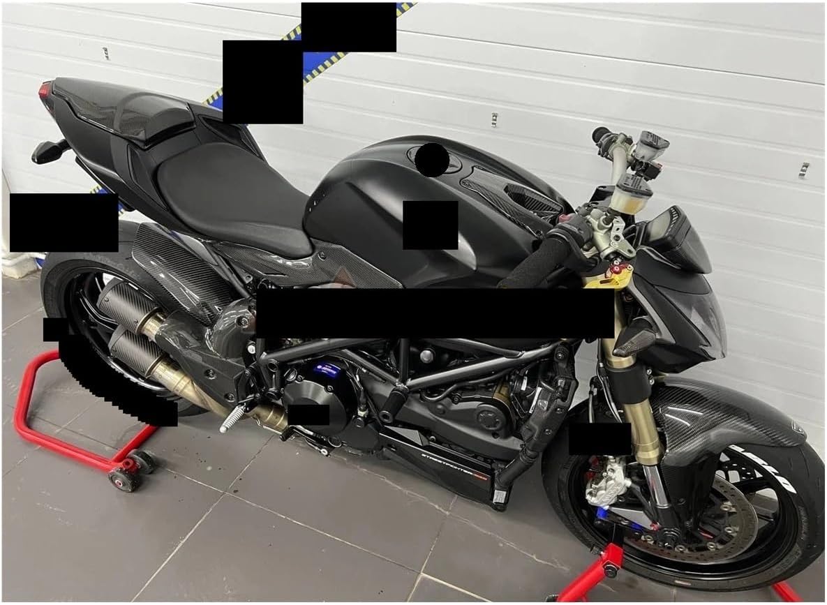 for st&reetfi&ghter Exhaust Pipe Heat Shield Cover Guard Fairing Full Carbon Fiber Protection Fairing Side Winglet Side Spoiler Cowl