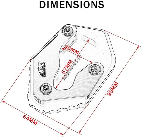 Miniatura 7 de SCUUBE for Yamaha Xmax 125 X-MAX 250 Xmax 300 400 2017-2019 Motorcycle Foot Side Stand Pad Plate Kickstand Enlarger Plate CNC Support Plate