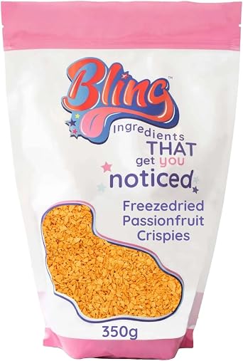 Bling Ingredients Crunchy Passionfruit Crispies 350g   Freeze Dried Tropical Fruit Granules for Baking, Desserts & Chocolate Decorating