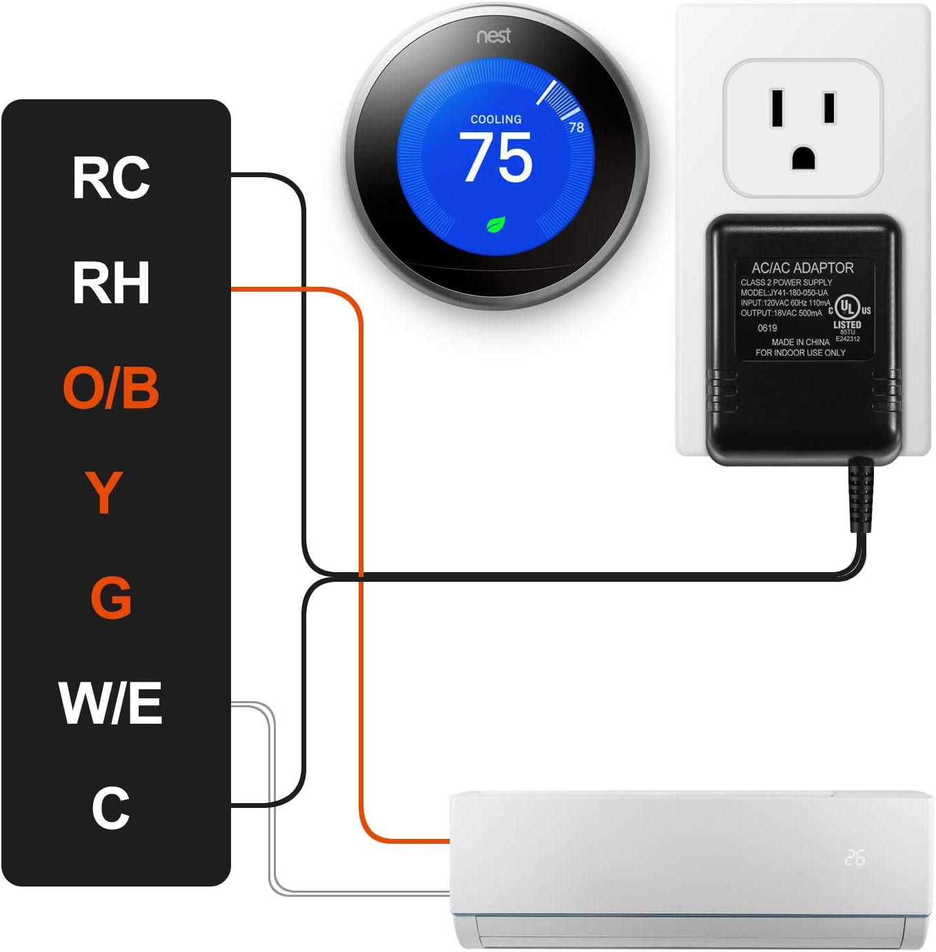 Power Adapter for Nest Doorbell, 18V Transformer Power Supply for Video Doorbell & Pro