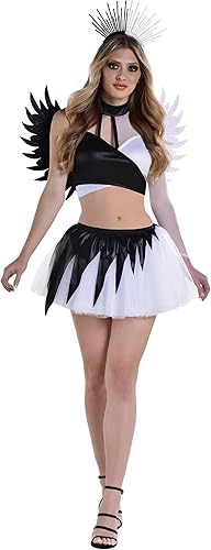 Miniatura 2 de Amscan Twisted Angel Costume - Stylish Black & White Outfit Perfect For Halloween, Parties & More - 1 Set