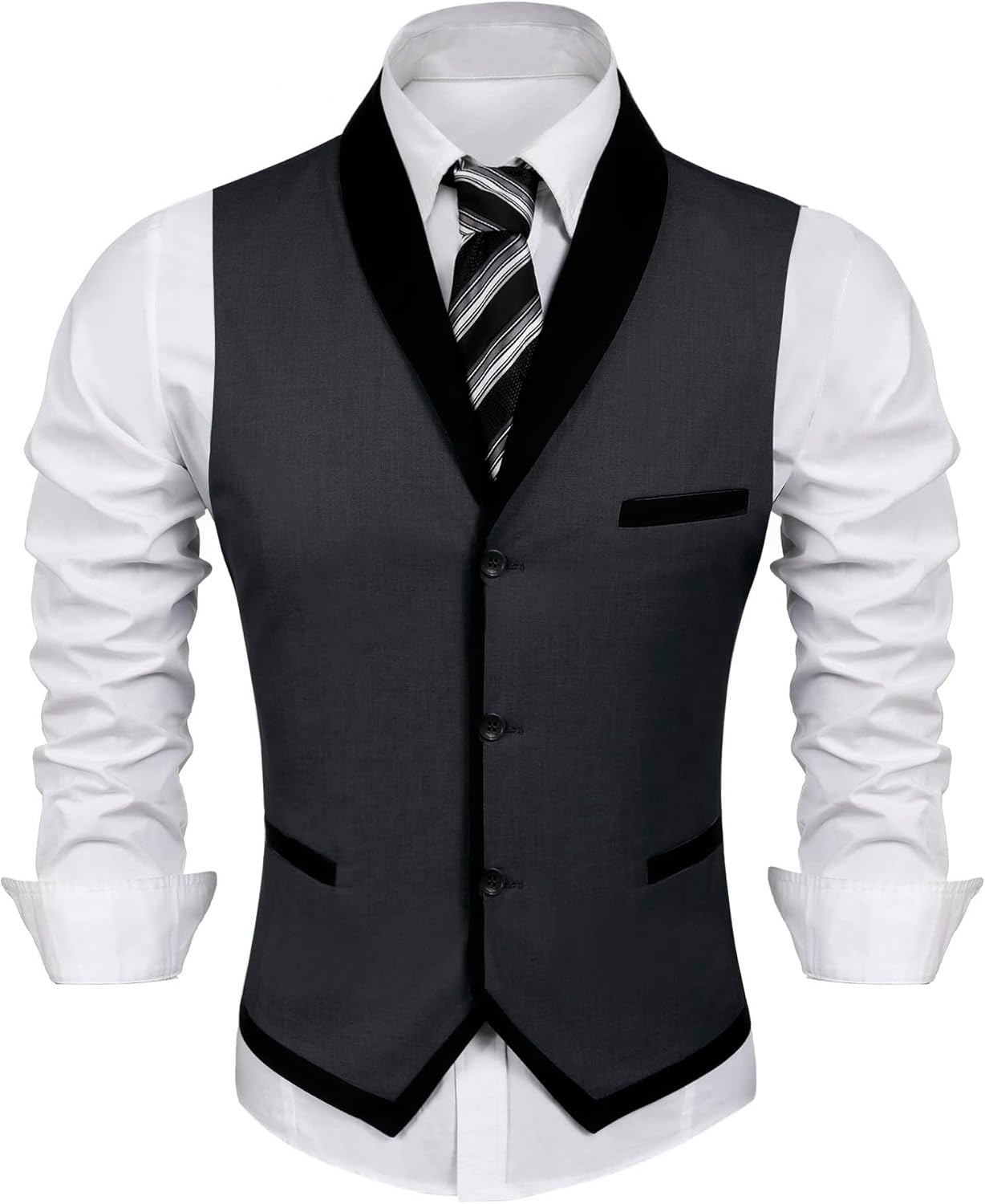 COOFANDY Men's Suit Vest Slim Fit Formal Business Dress Vest Casual Wedding Waistcoat