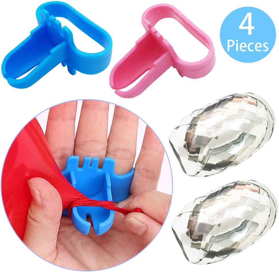 Bonropin 2 Pieces Balloon Tying Tool with 2 Rolls 32Ft Ribbon Party Tieing Knot Supplies,Great for Helium Tanks, Balloon Arches, Knotting Faster and Save Time
