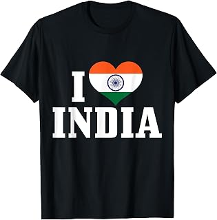 I Love India Indian Flag Souvenir Pride T-Shirt