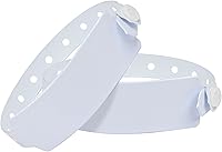 100 Pack White Vinyl Hospital Wristbands - Waterproof Patient ID Bands, Adjustable Secure Snap, Tear-Resistant by WRISTALL