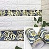 REDODECO Blue Floral Pattern Molding Peel Stick Wall Border for Home Decor Bathroom Kitchen Wallpaper,4 inch by 32.8 feet