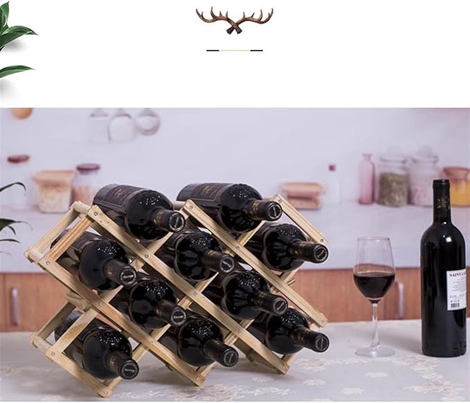 SONGCHAO Soporte para Botellas de Vino Retráctil de Madera para 3 Botellas miniatura 4