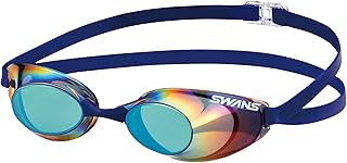SWANS Sniper SR-10M EMSK Swimming Goggles, Made in Japan, Racing, Smoke x Emerald Mirror, Non-Cushioned, 12 Years Old to Adults, Fina Certified
