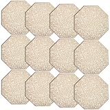 Cedilis 12 Pack Gold Vinyl Placemats Hollow-Out Octagonal Kitchen Table Mats Non-Slip Washable Heat...