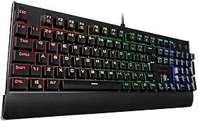 TECLADO MECÂNICO GAMER REDRAGON KALA RGB PRETO SWITCH AZUL K557RGB (PT-BLUE)