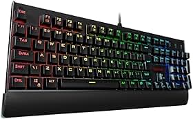TECLADO MECÂNICO GAMER REDRAGON KALA RGB PRETO SWITCH AZUL K557RGB (PT-BLUE)