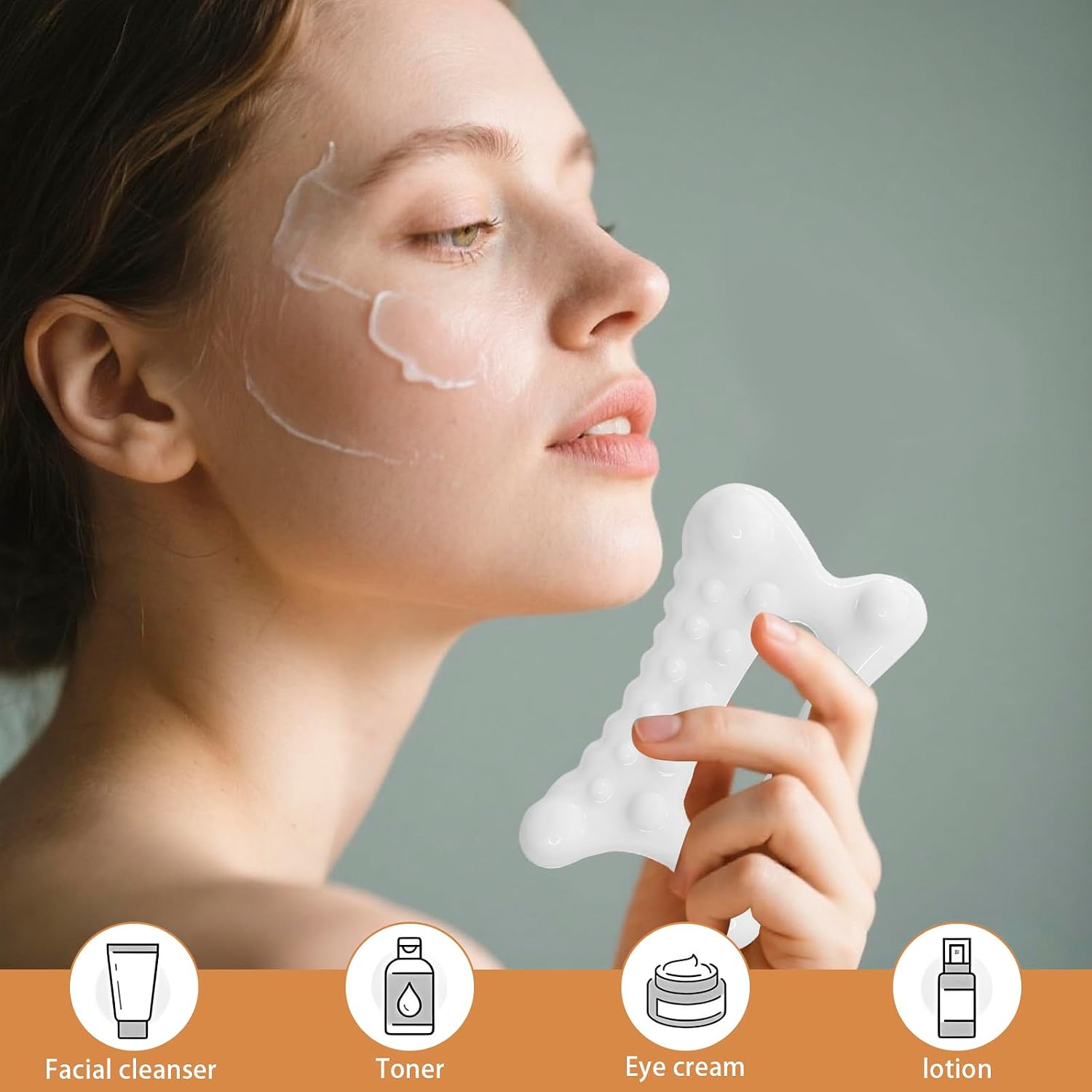 Natural Resin Massage Tools, Suitable for Facial and Body Scraping, Gua Sha Fascia Manipulation Board, Facial Lifting, Muscle Relaxation