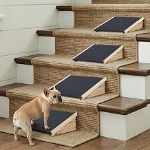 beeNbkks 4-Pack Dog Ramp for Stairs, Non-Slip Rubber Pet Ramps for Small Medium Dogs Cats, Gentle Slope Step and Stair Assist for Senior or Injured Pets, Indoor Use, Portable Porch Access