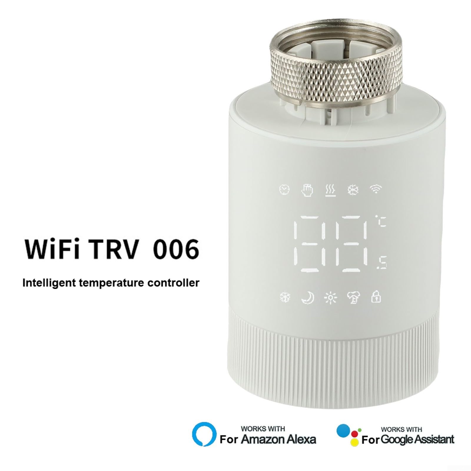 Vanne de radiateur thermostatique programmable WiFi intelligente pour Tuya, programme hebdomadaire de chauffage avec contrôle vocal et sécurité enfant