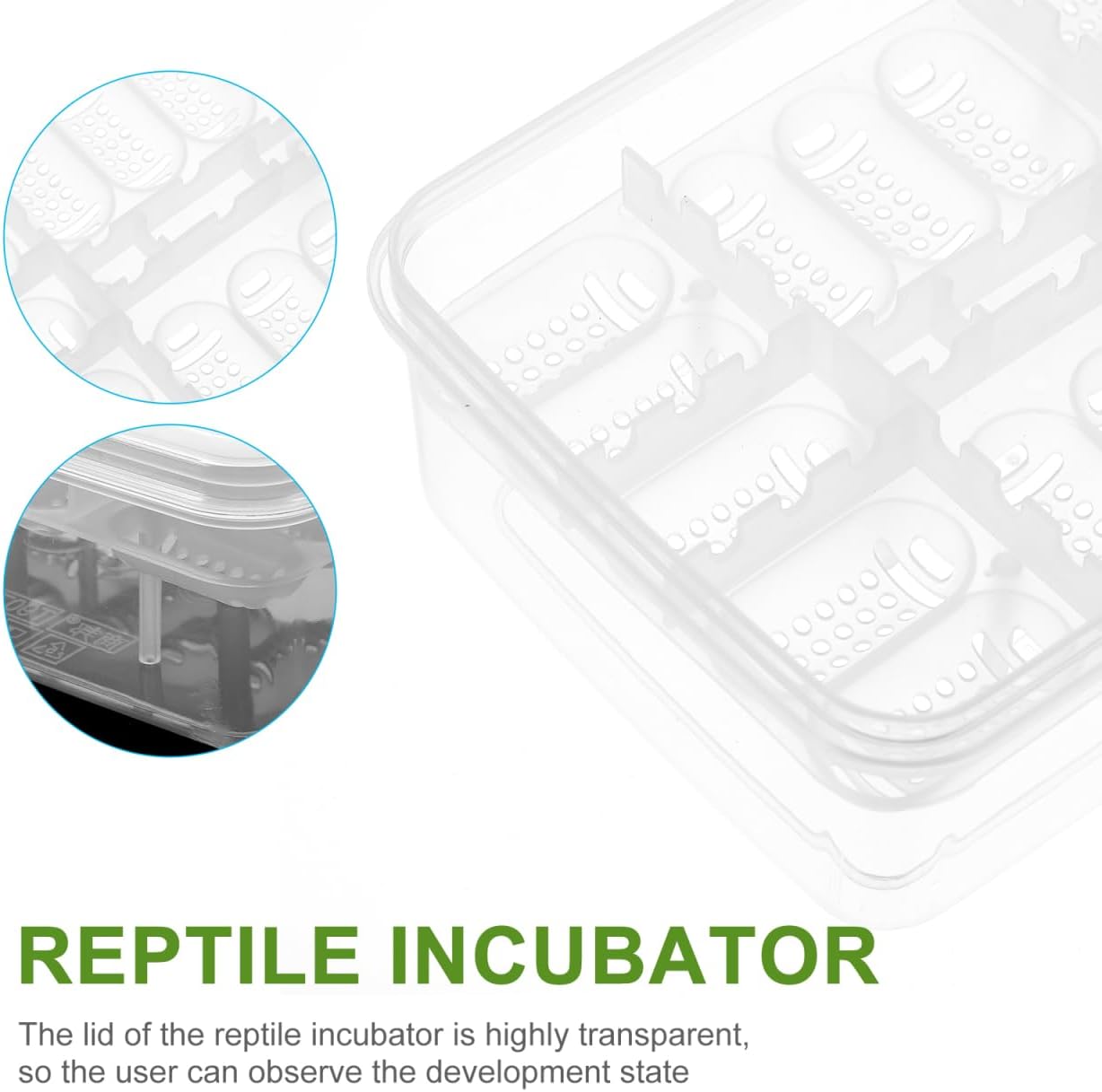 Balacoo 4 Pcs 16-Grid Reptile Breeding Box, Professional Clear Egg Incubator Tray, Plastic Breeder Box for Gecko, Lizard &Amp; Mane Hatching