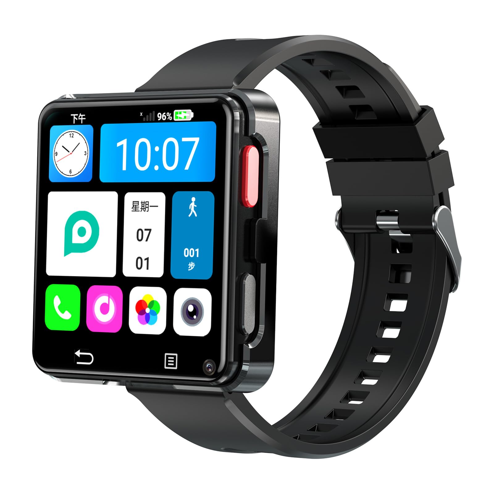 SHINRAN 4G Smart Watch, 2.64 Inch Big Screen Smartwatch with Sim Card Slot and Camera, 3GB+32GB GPS Dual Cameras WiFi Large Touch Screen Waterproof