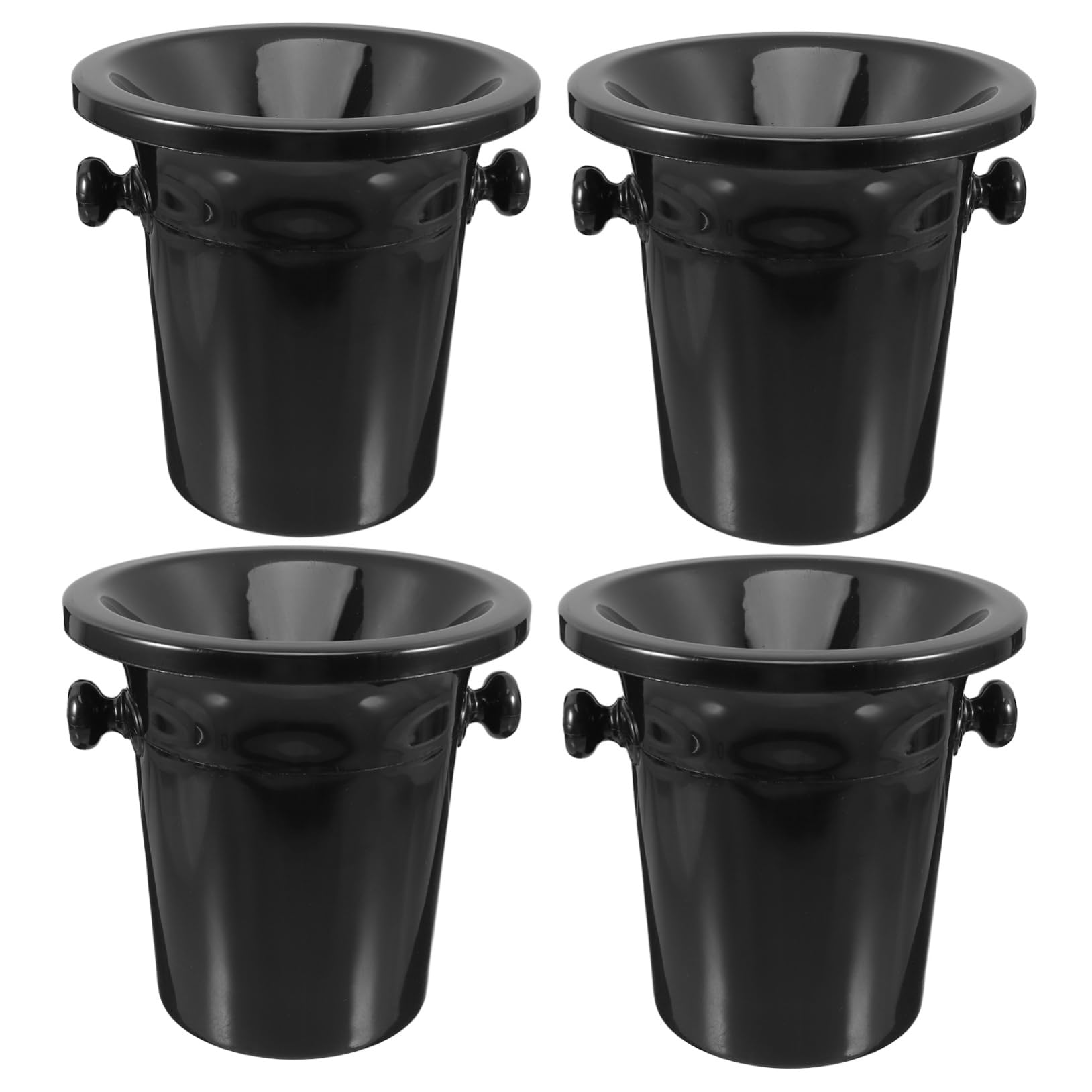Escupidera de Plástico Negra para Cata de Vinos Dos Orejas, Diseño Redondo Occidental, Cubitera Exposiciones y Tiendas Especializadas