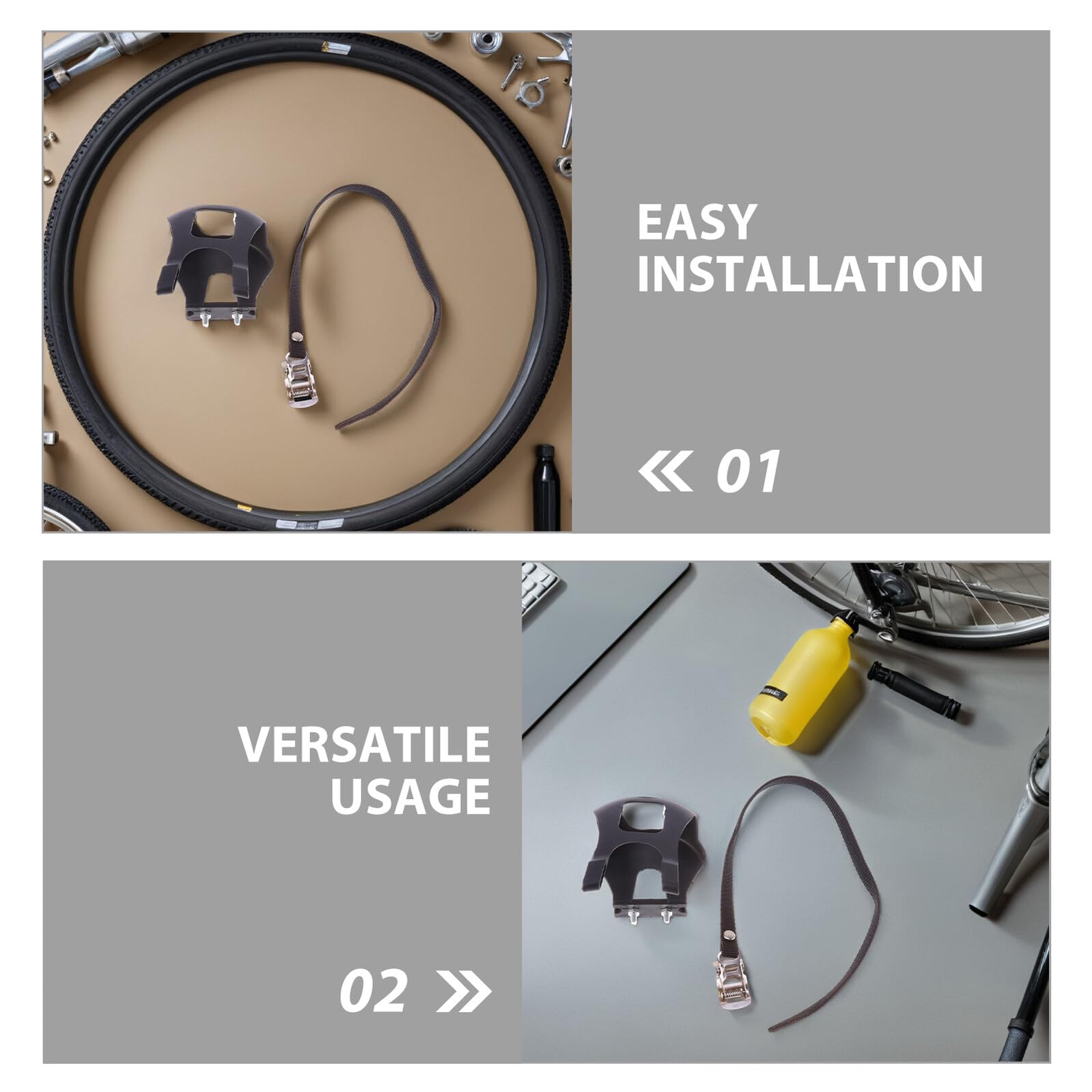 VICASKY 6 pezzi Cinghie Pedali Bici Regolabili con Toe Clips Ergonomiche Antiscivolo per Mountain e Road Bike Facili da Installare e Resistenti per Uso Indoor e Outdoor