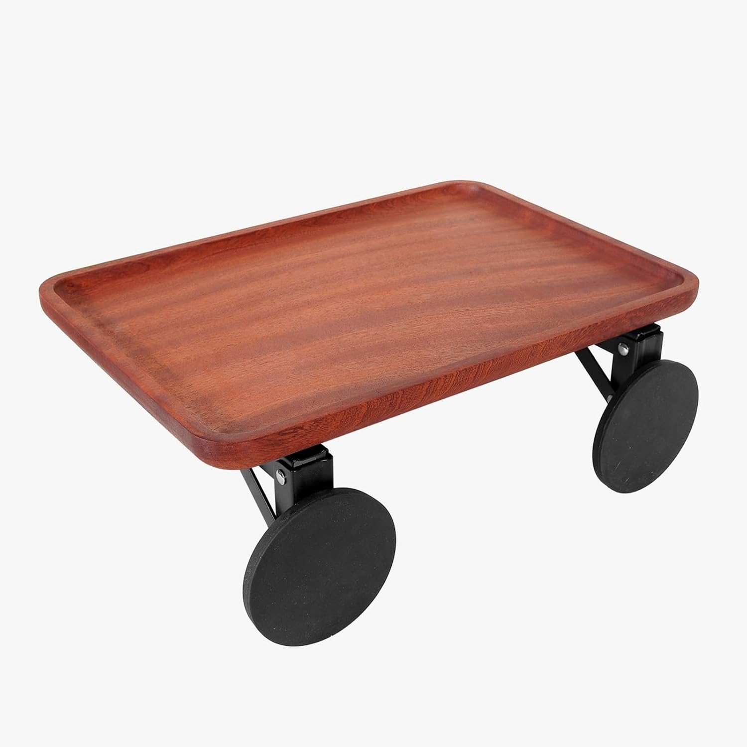 Foldable Car Side Mounted Table, Solid Wood Tabletop with Adjustable Buckles, Space Saving Portable Folding Table for RV, Camping, Travel and Outdoor Activities(Yellow)