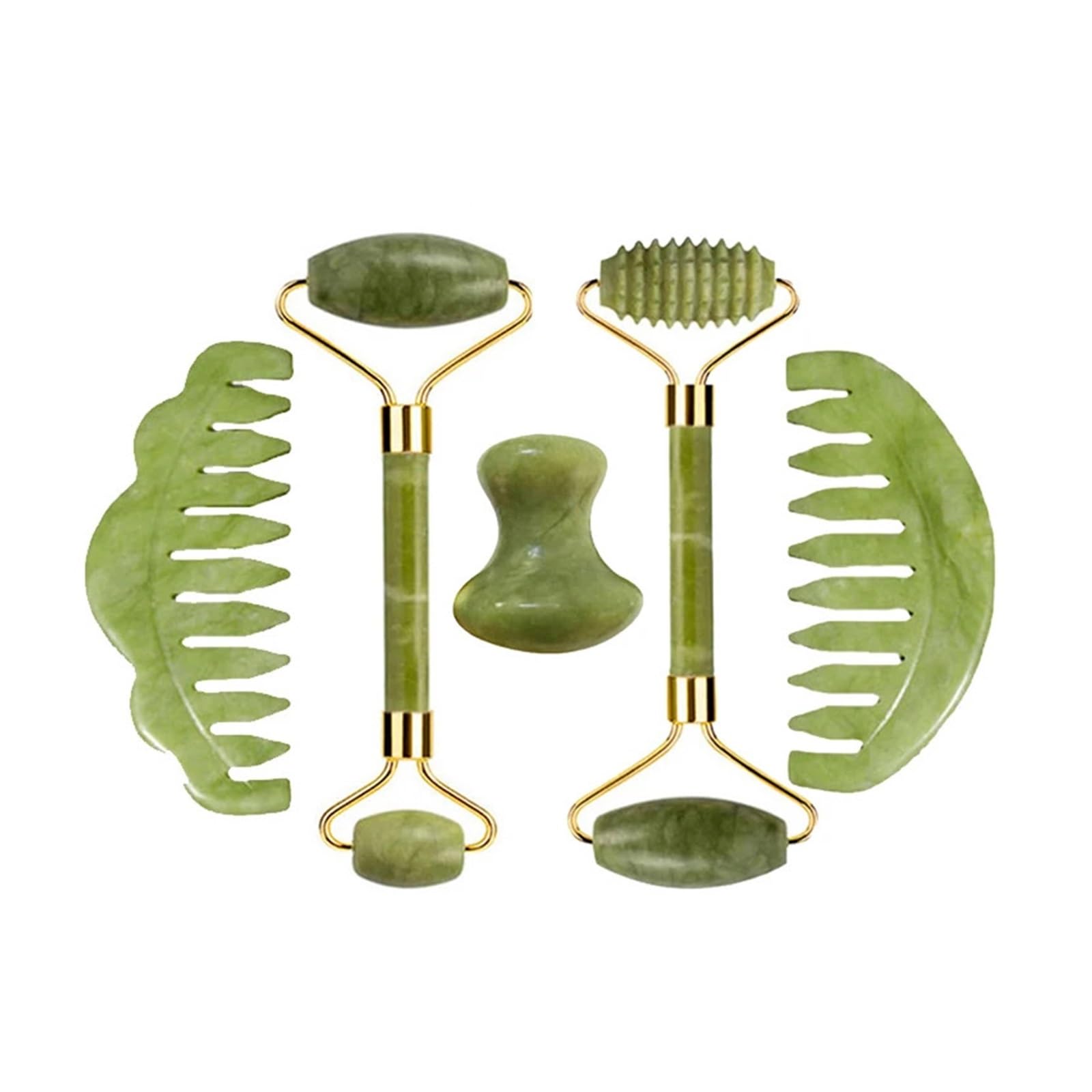 Rodillo de Jade Natural, Juego de Masaje Gua Sha, Tabla Guasha, Peine, raspador, acupuntura Corporal, SPA, Herramientas de Lifting antienvejecimiento.(Type 16)
