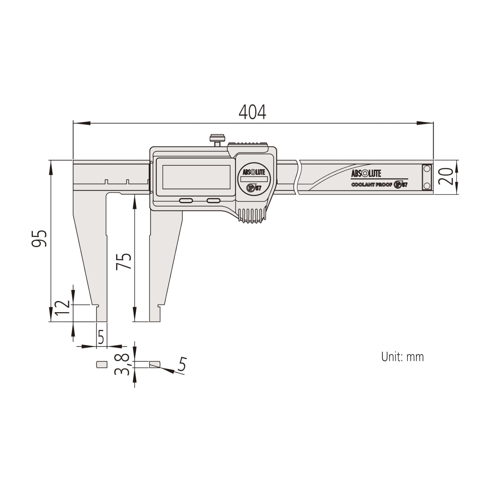 Mitutoyo 550-331-20 Pied à coulisse ABS CDC-P30, 0-300 mm