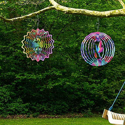 3 Pack Stainless Steel Wind Spinner Butterfly Dragonfly Hummingbird For Yard And Garden 12 Inch 3D Metal Wind Spinner Hanging Outdoor Porch Decor Art Kinetic Sculptures For Indoor Outdoor Decorations #TOP5