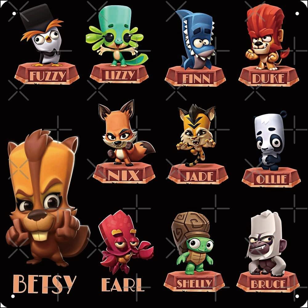 Zooba battle arena royale characters N 01 zoo Photographic Print Metal Sign 12 x 12 inches Funny for Home Man Cave Garage Wall Decorations