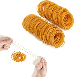 100pcs Elastic Rubber Bands,Natural Rubber Elastic Bands Heavy Duty Bands,Yellow Strong Rubber Bands High Elasticity Rubber Bands for Home,Office,DIY Craft,School,Bills,Bank Paper Supplies(38mm)